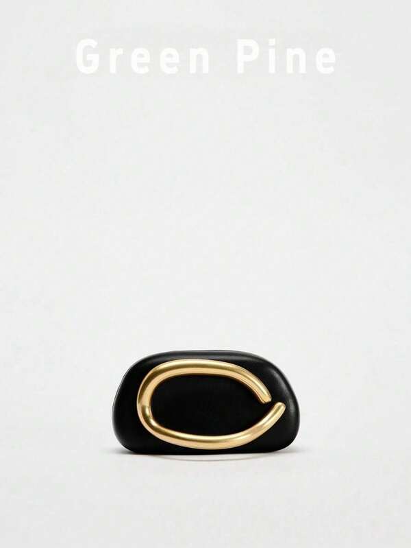 SHEIN Black PU Leather Clutch Bag