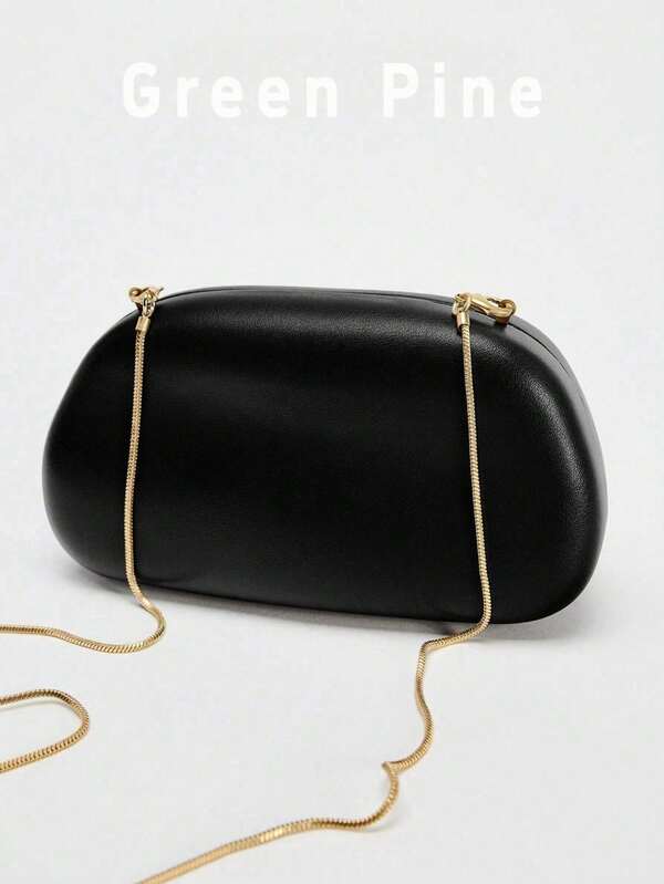 SHEIN Black PU Leather Clutch Bag