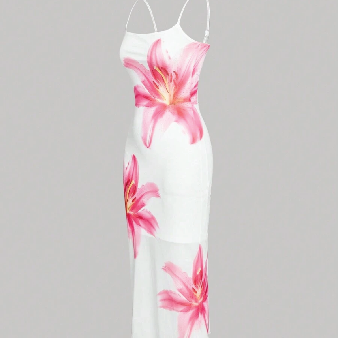 Elegant Floral Print Bodycon