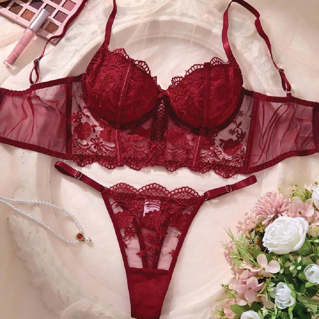 Romantic Long Style Lingerie Bra & Panty Set