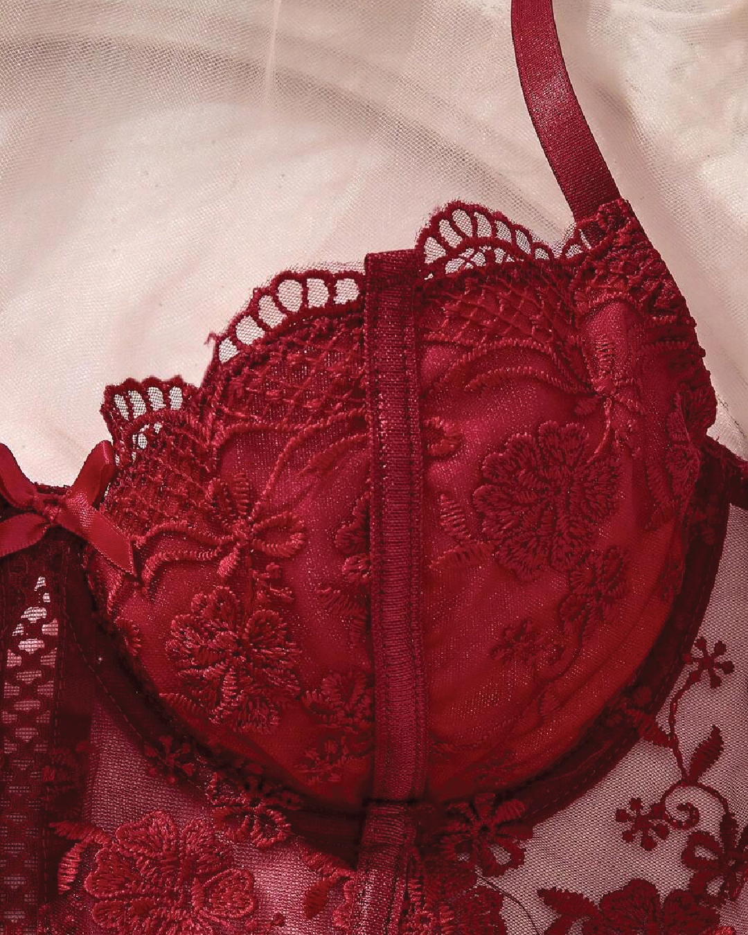 Romantic Long Style Lingerie Bra & Panty Set