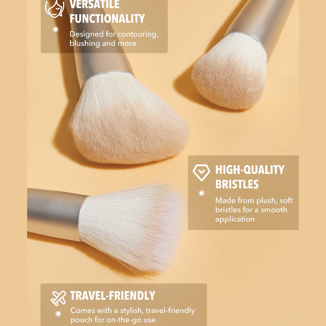 Glam 101 Face Essentials Brush Set With Bag