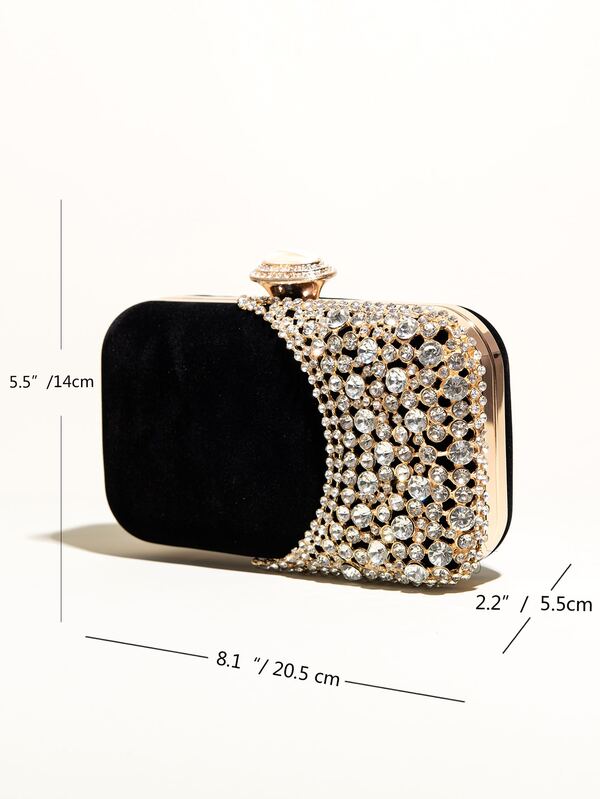Lightweight Rhinestone Decor Bucket Bag