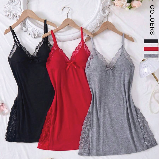 Romantic Side Slit Camisole Nightdress