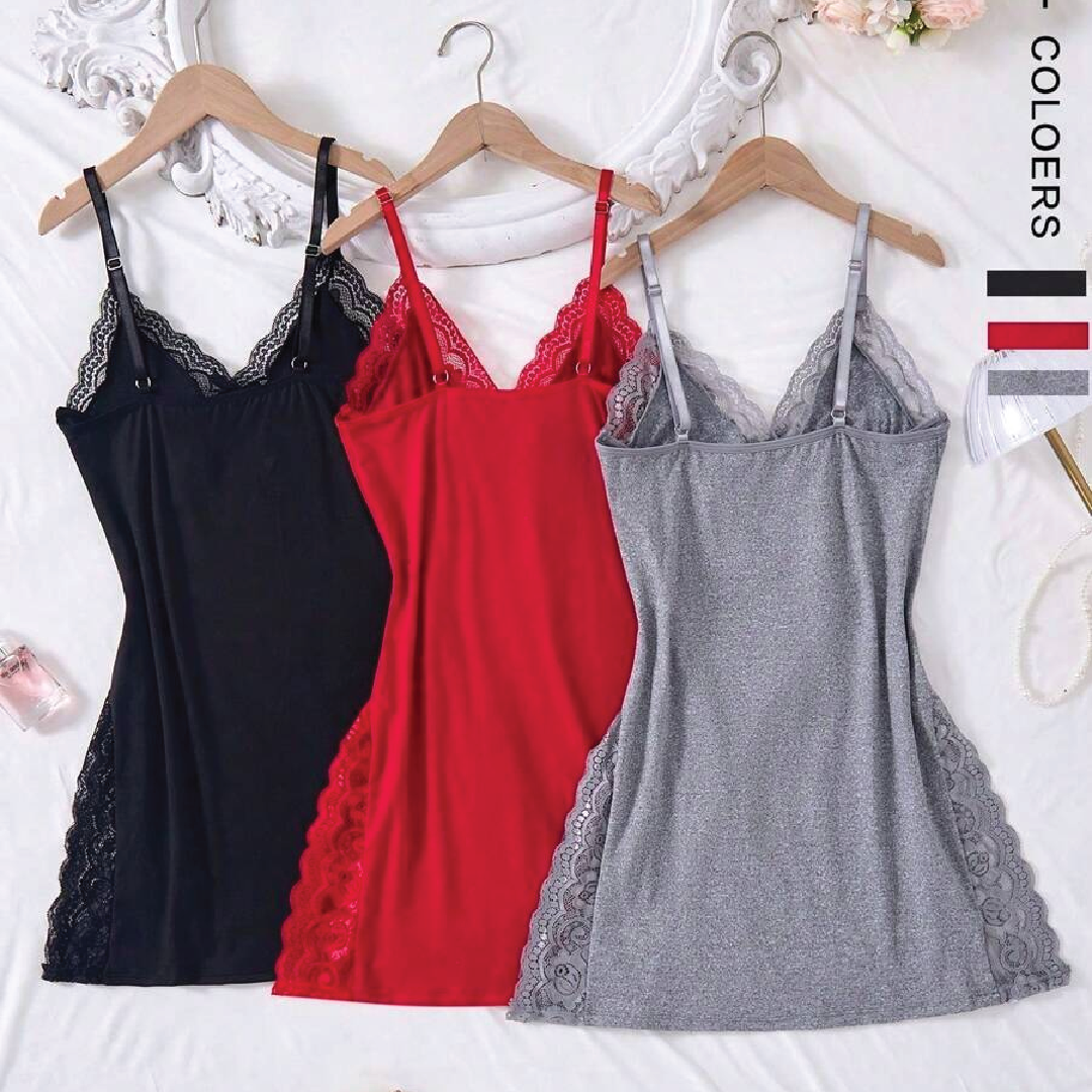 Romantic Side Slit Camisole Nightdress