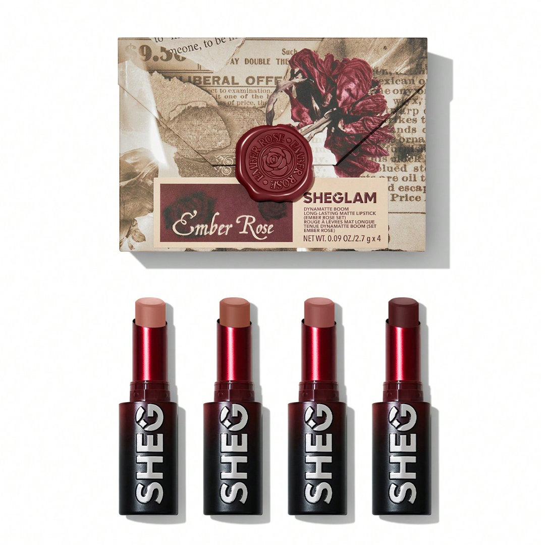 SHEGLAM Dynamatte Boom Long-Lasting Matte Lipstick (Ember Rose Set)