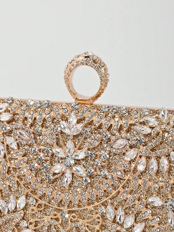 Elegant Women's Crystal Decorated Evening Clutch