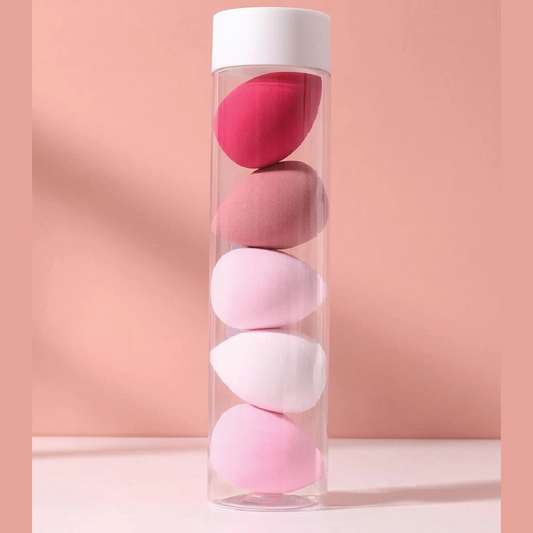 5pcs Makeup Sponge With Storage Bucket