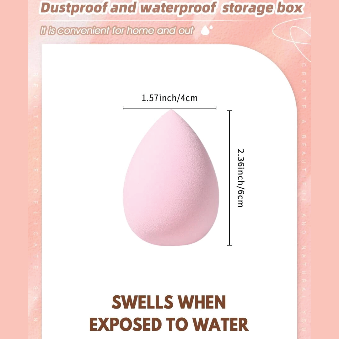 5pcs Makeup Sponge With Storage Bucket