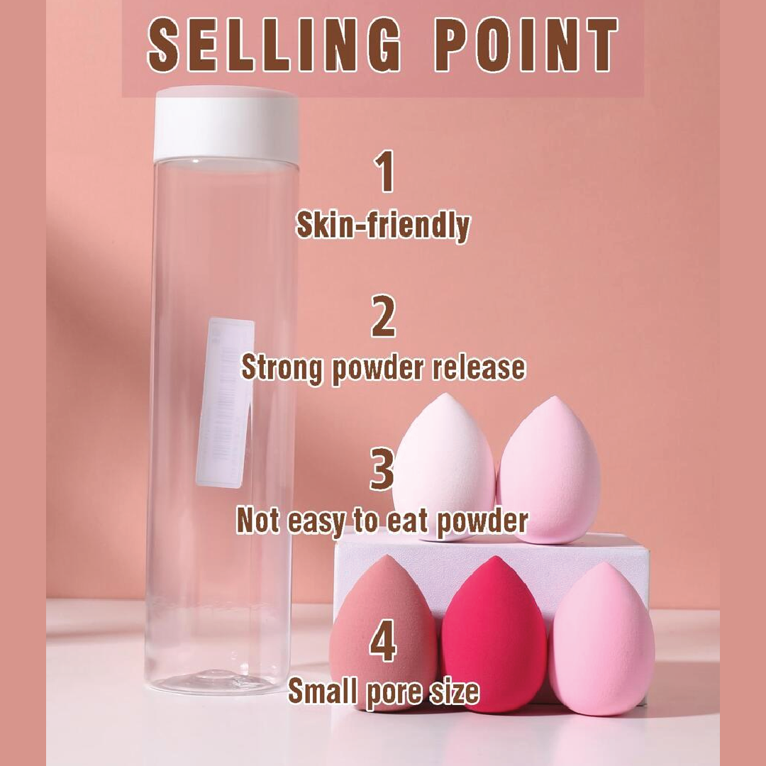 5pcs Makeup Sponge With Storage Bucket