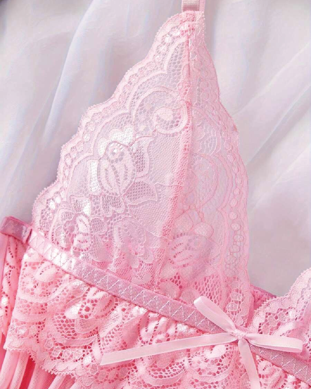 V-Neck Backless  Camisole Night Dress And Thong