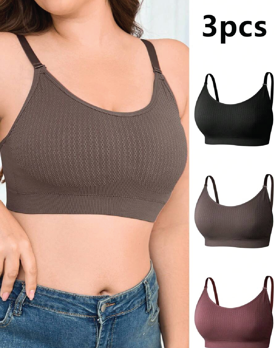Plus Size Seamless Wireless Bras Without Padding