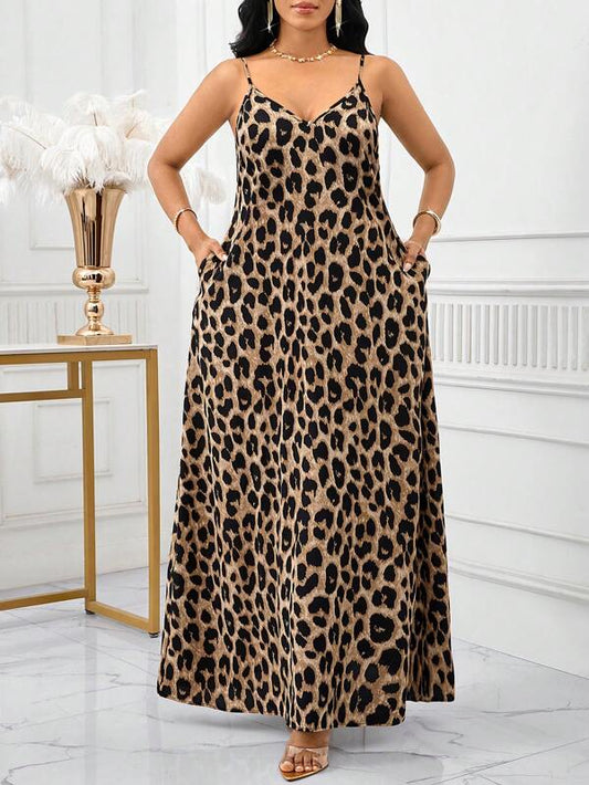 SHEIN Lady Leopard Print Maxi Dress
