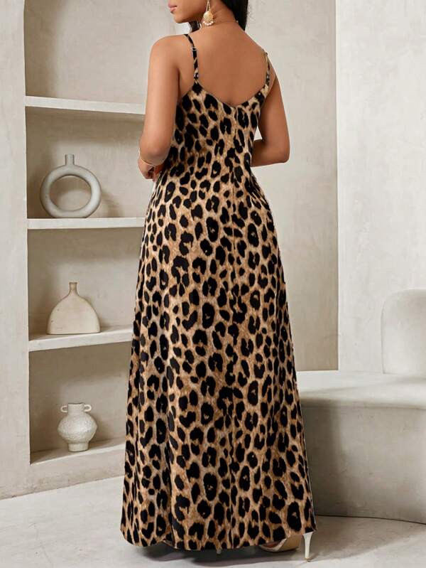 SHEIN Lady Leopard Print Maxi Dress