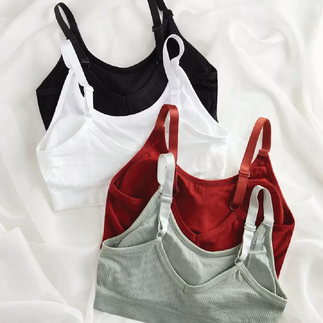 Solid Color Wireless Bras With Pads